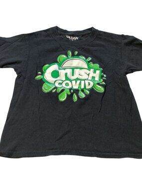 Gildan: Black 'Crush Covid' T-Shirt, Size XS Youth (2/4)